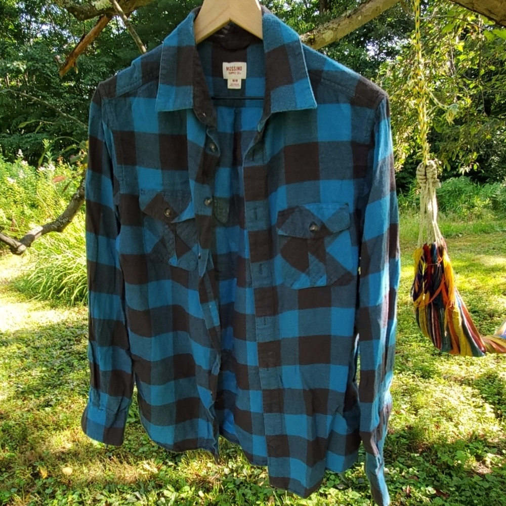 Mossimo blue/black buffalo plaid flannel shirt